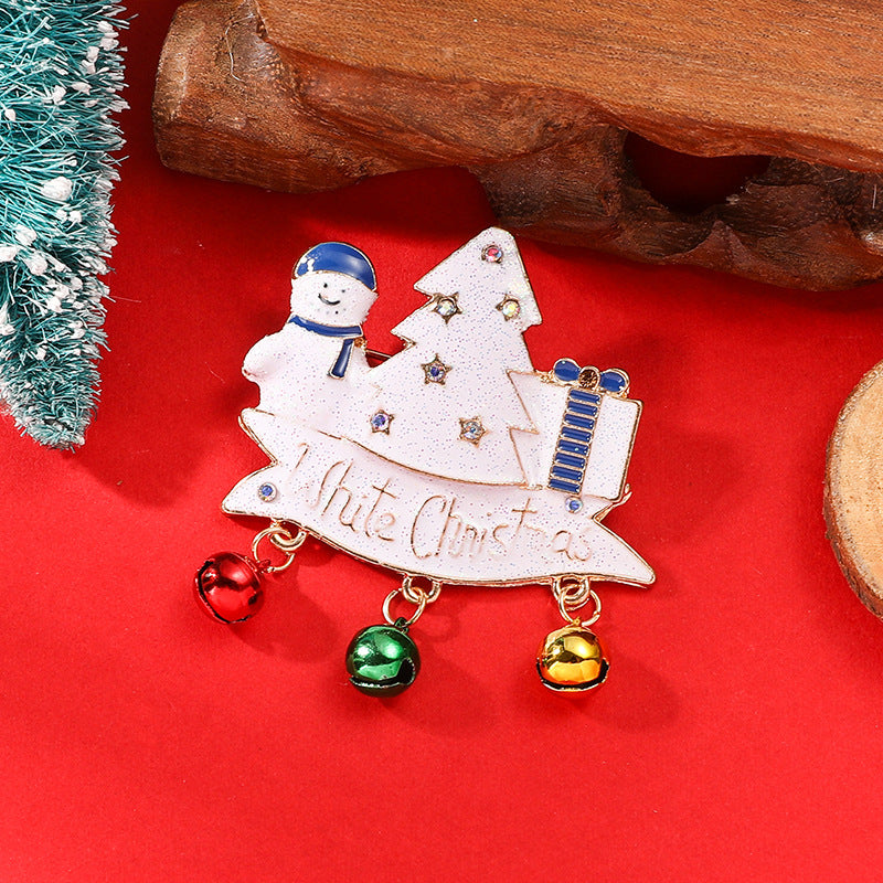 Wholesale Christmas Themed Alloy Brooch Pin Santa Snowman Elk Design Party Gift Accessory
