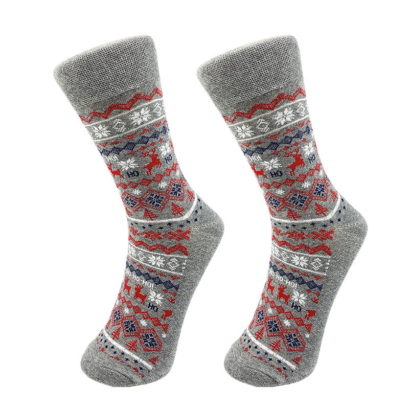 Wholesale European and American Santa Claus Mid Tube Personalized Cotton Reindeer Trendy Socks
