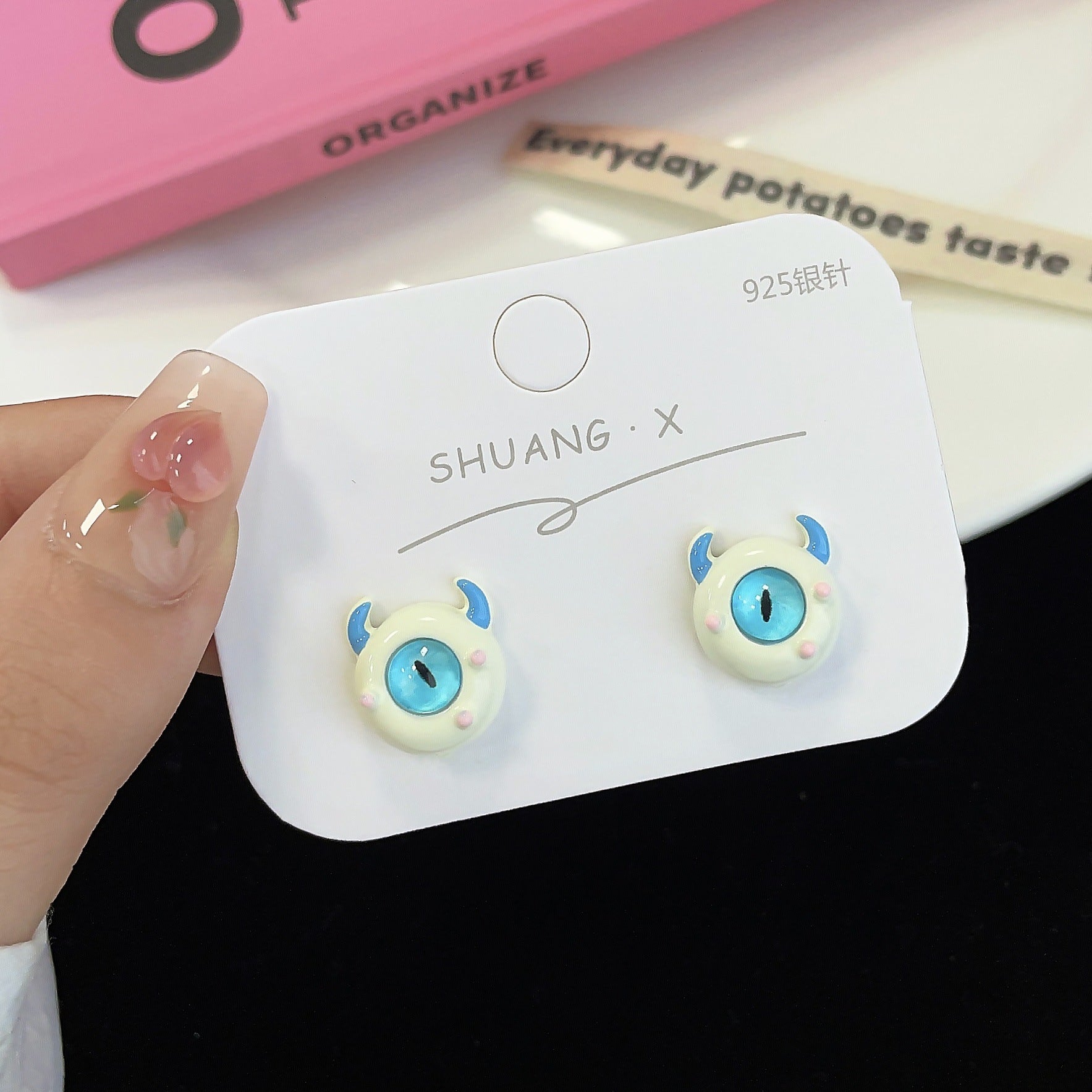 Wholesale Cartoon Little Devil Halloween Opal Alloy Earrings