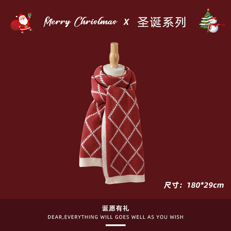 Wholesale Christmas Deer Winter Warm Plaid Scarves