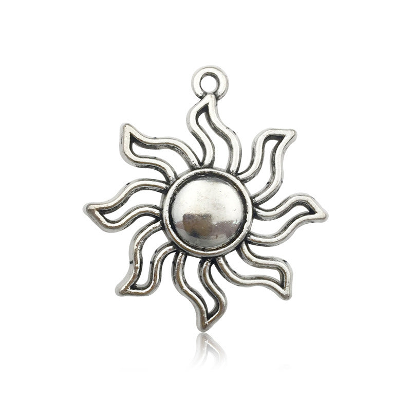 Wholesale Alloy Vintage Tibetan Silver Sun Moon DIY Necklace Bracelet Pendant