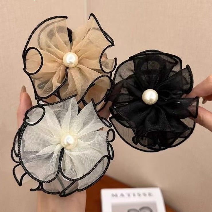 Wholesale Flower Bud Hair Clip Women's Mesh Back Head Clip