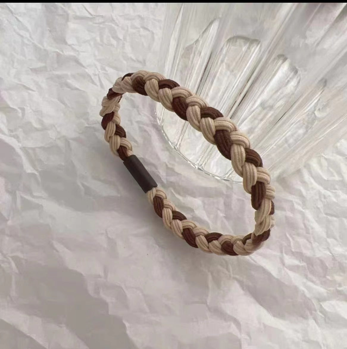 Wholesale Milk Coffee Color Simple High Elastic Fabric Hair Scrunchies