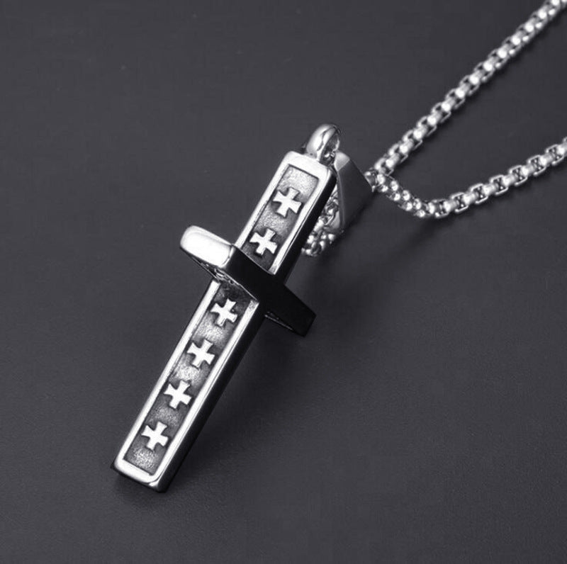 Wholesale Vintage Cross Stainless Steel Necklace