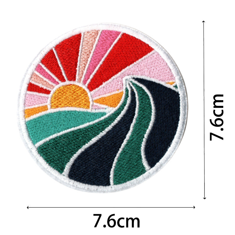 Wholesale Starry Sky Mountains Sunrise Embroidery DIY Patches