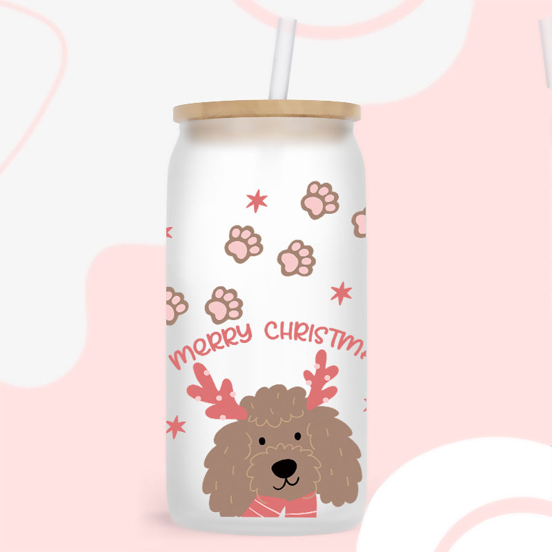 Wholesale Christmas Bow Santa Claus Series 16oz Cup UV DTF Wraps