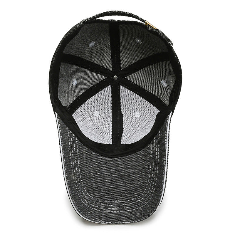 Wholesale Denim baseball cap outdoor solid color round top wide brim sun hat