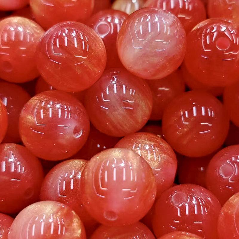 Wholesale 10pcs/pack Gilded cloud high-end halo round beads Acrylic Beads