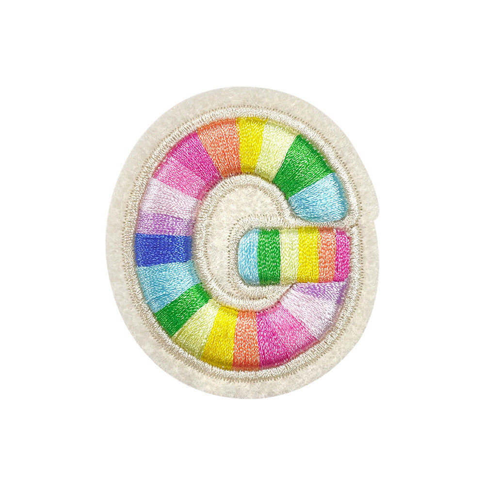 Wholesale Rainbow 3D Embroidered 26 Alphabet Letter Patches Self Adhesive DIY Fashion Accessory For Shoes Hats