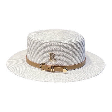 Wholesale Rhinestone Letter R Acrylic Straw Hat