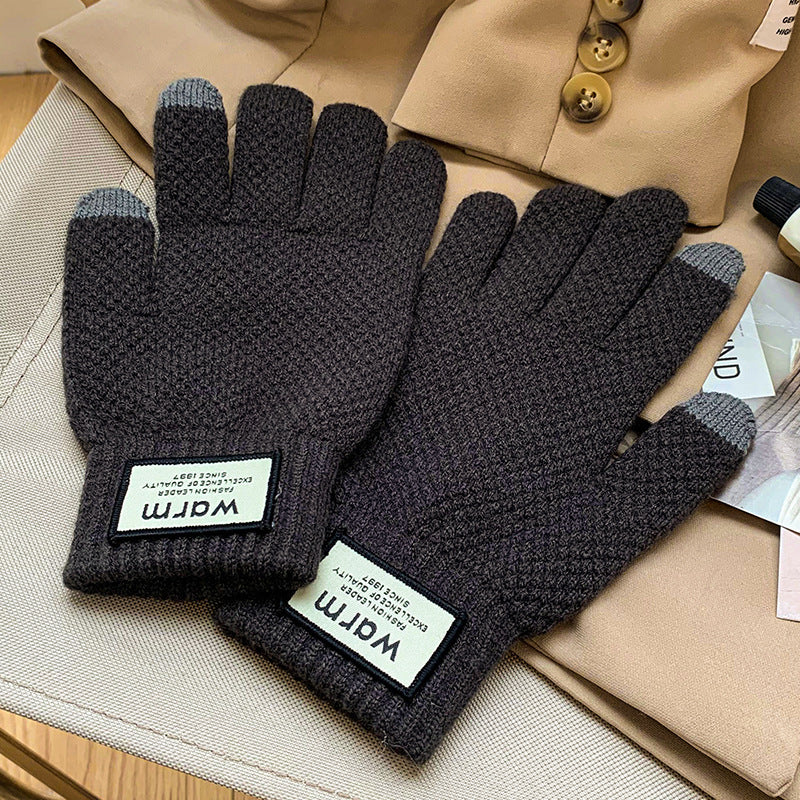 Wholesale Warm and Cold Resistant Knitted Wool Touch Screen Gloves