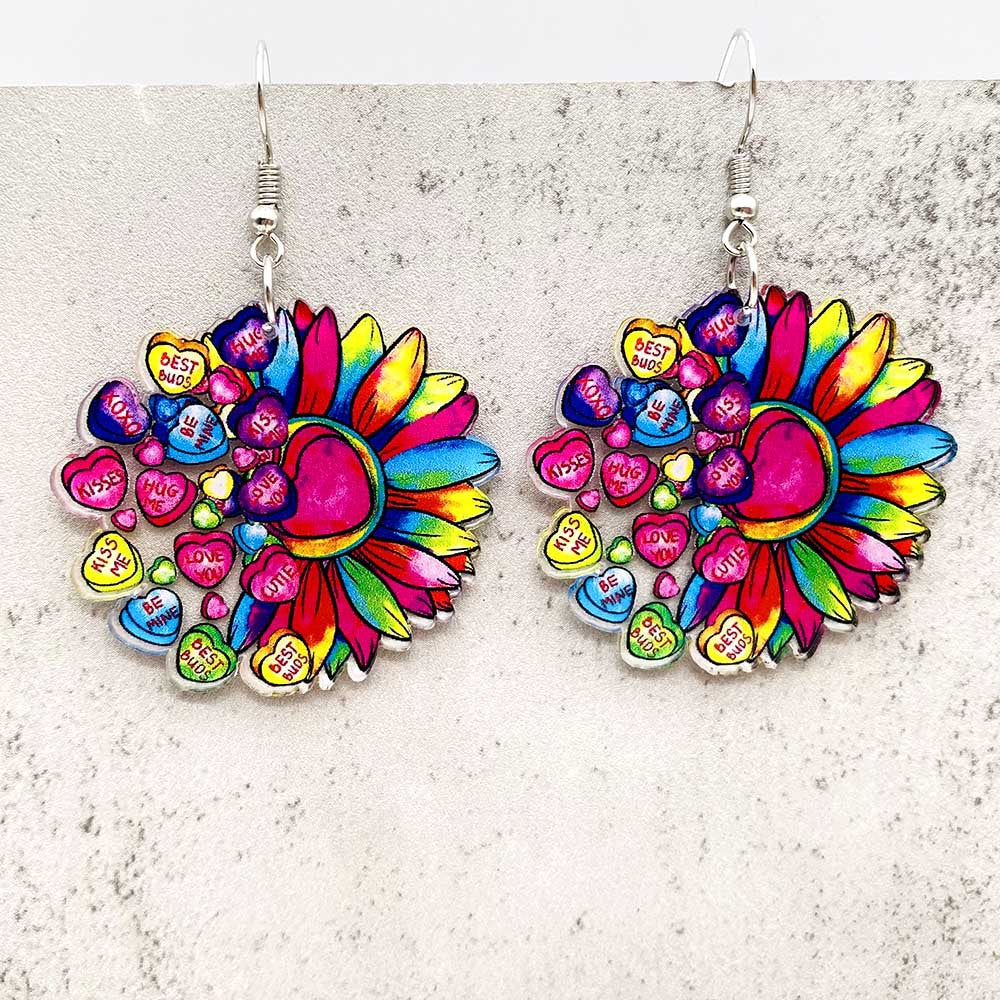 Wholesale Valentine's Day Cute Love Cat Envelope Acrylic Earrings