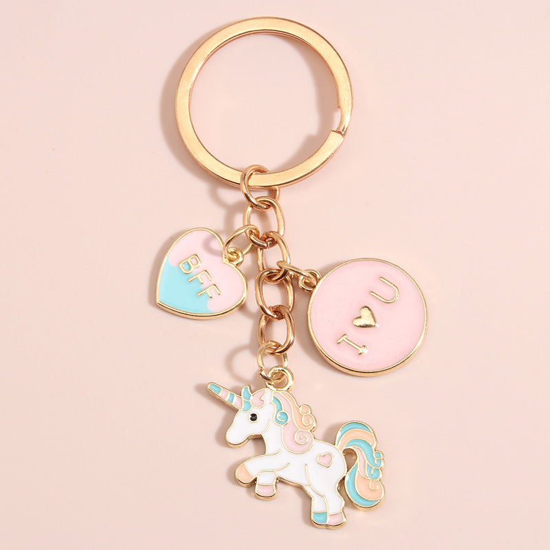 Wholesale Cartoon Rainbow Horse Unicorn Keychains