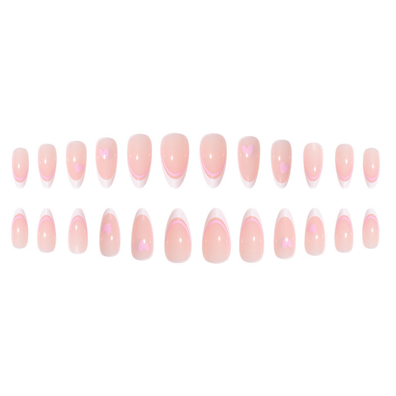 Wholesale Valentine's Day Pink Love Drops Almond Nail Manicure Patch