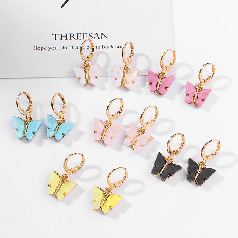 Wholesale Colorful Acrylic Butterfly Earrings