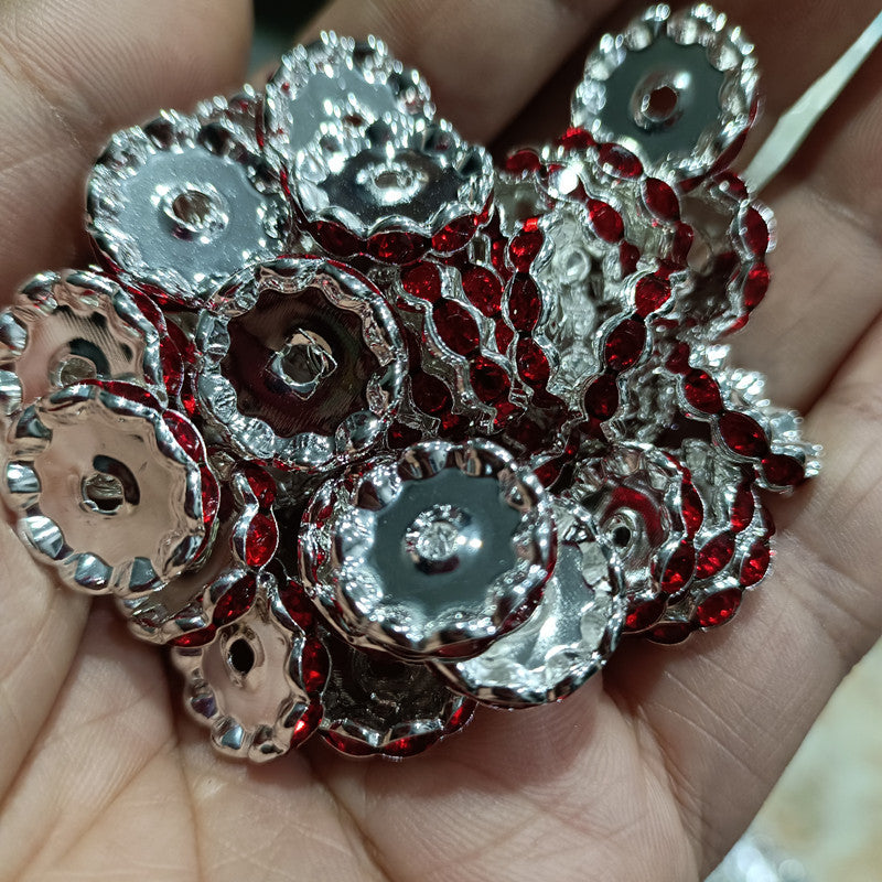 Wholesale 200pcs 15mm Silver Plated Wave Diamond Wheel Clip DIY Handmade Spacer Beads