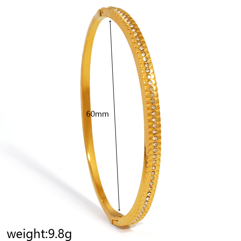 Wholesale minimalist micro-inlaid zircon stacking versatile bracelet
