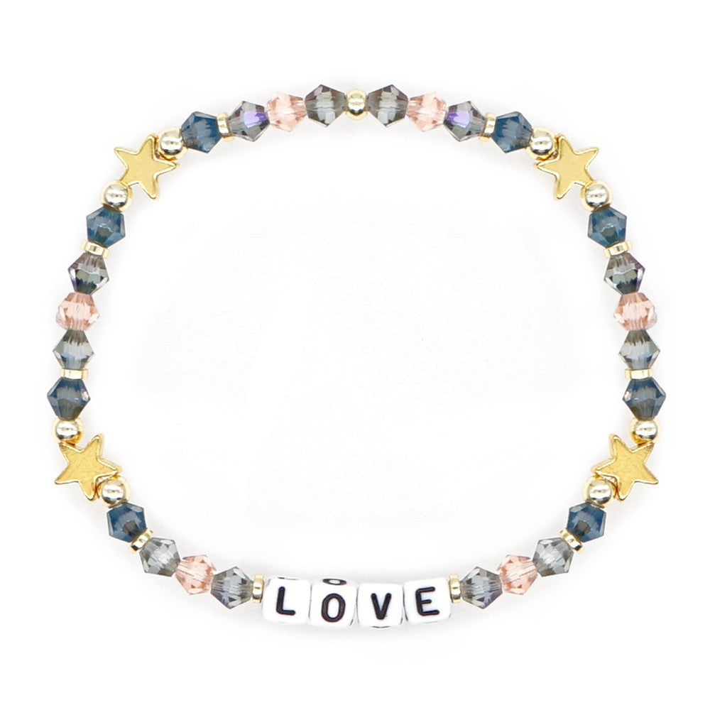 Wholesale Webbing Beaded Crystal Handmade Beaded Stacking Set Bracelet