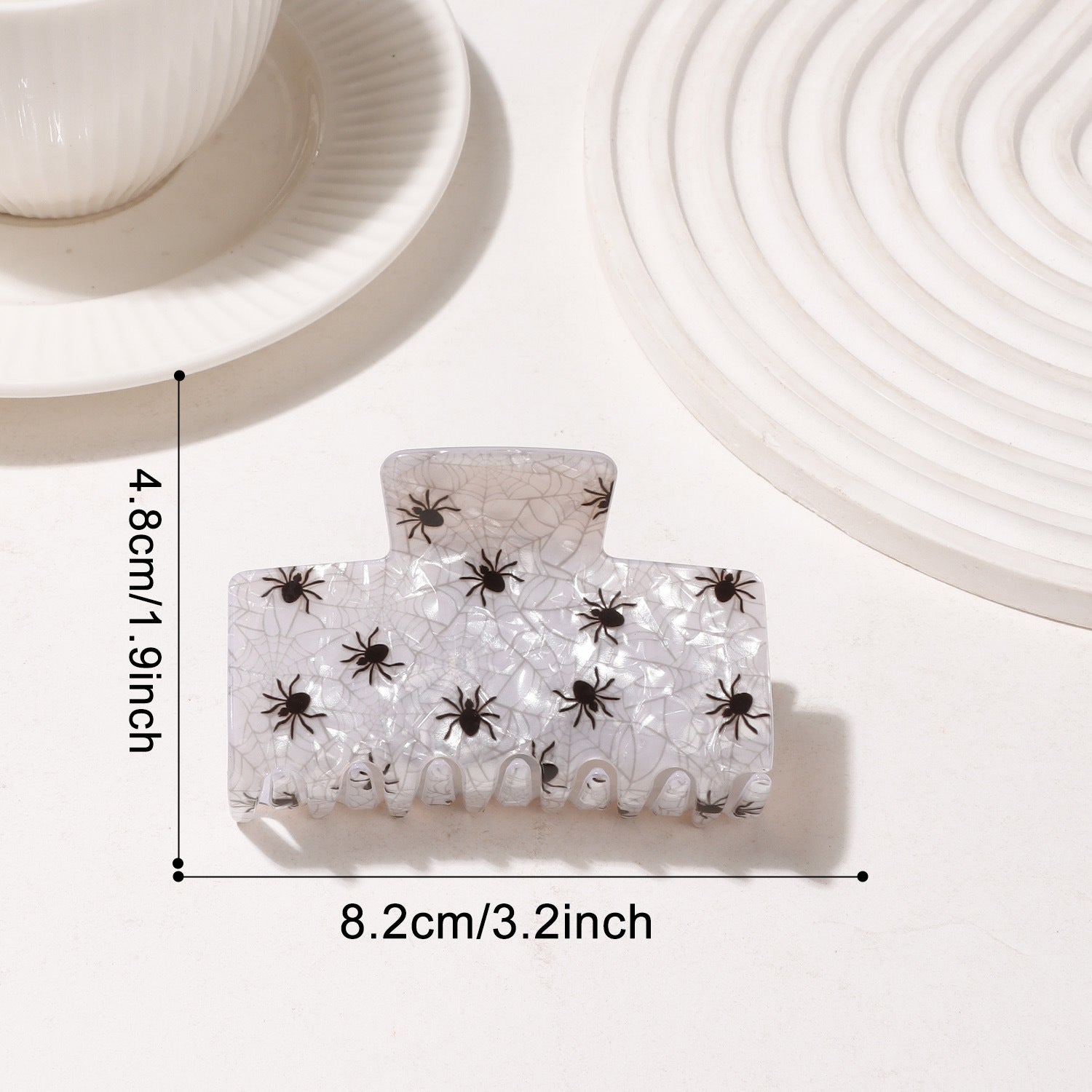 Wholesale  Ghost  Skeleton Print Acrylic Shark Clip For Women Trendy Party Hair Accessory