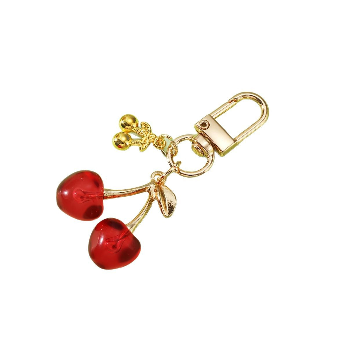 Wholesale Resin red cherry keychain