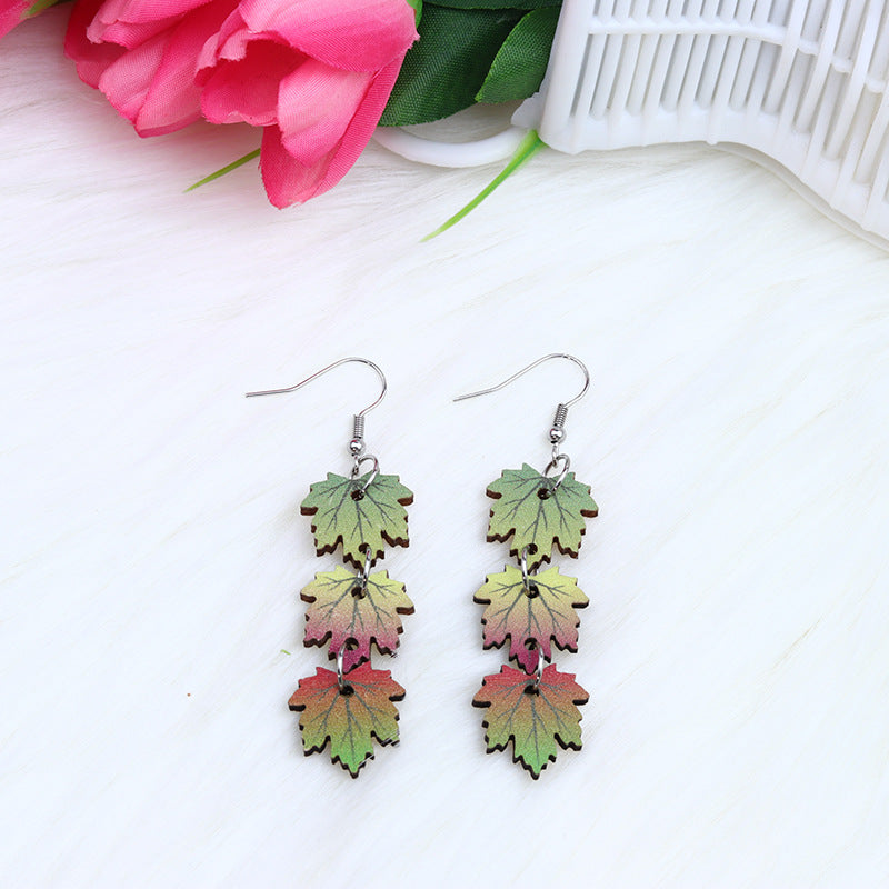 Wholesale MOM Love Dog Claw Wooden Earrings