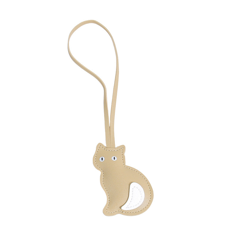 Wholesale Leather Stuffed Kitten Keychain