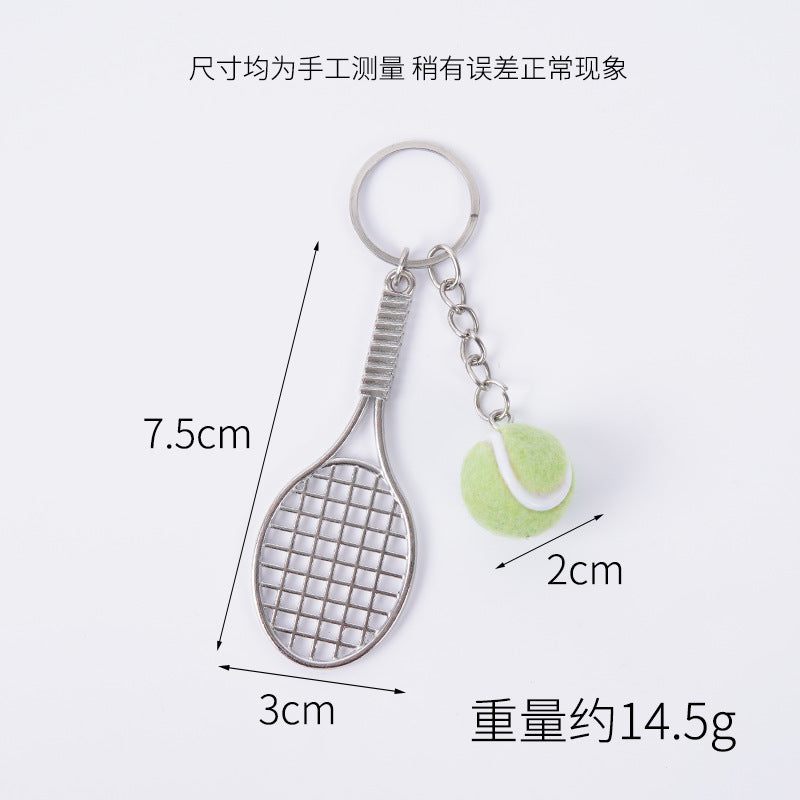 Wholesale 5pcs Mini tennis racket keychain