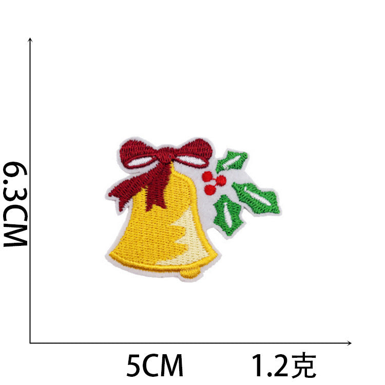 Wholesale Stylish Christmas Embroidered Patch Set Santa Snow Globe Polyester Iron On Appliques For Casual Clothing Boutique