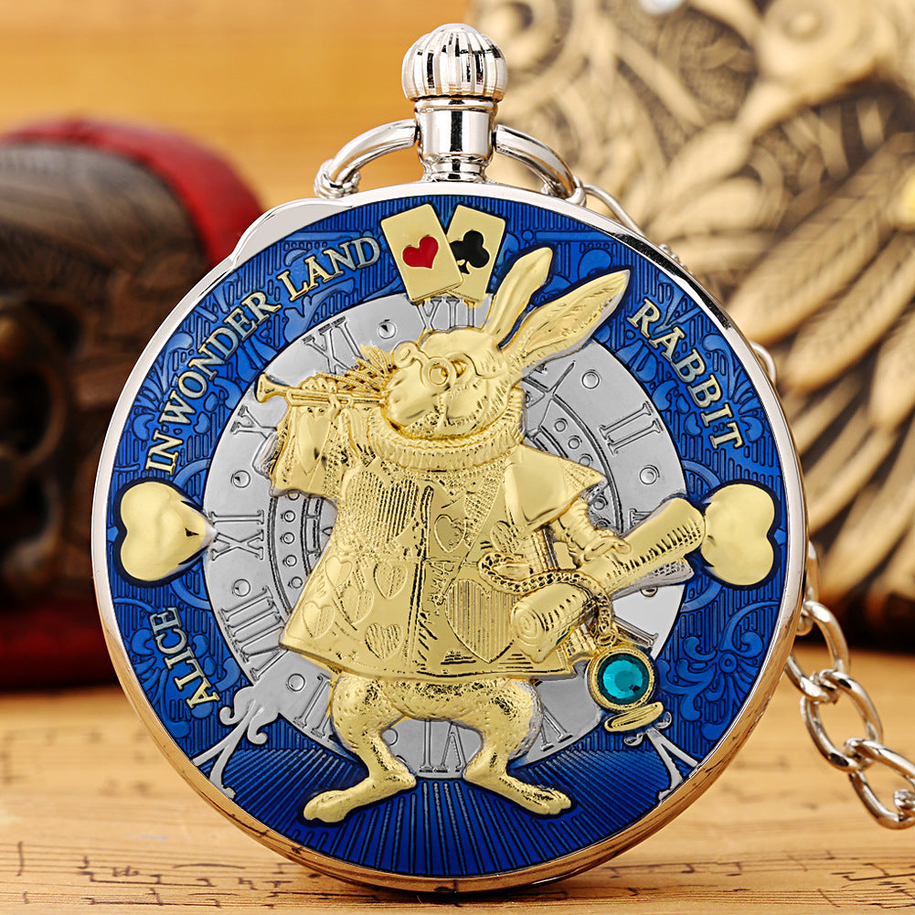Wholesale Creative Cartoon Rabbit Poker Music Octave Box Pocket Watch OLY Exclusive