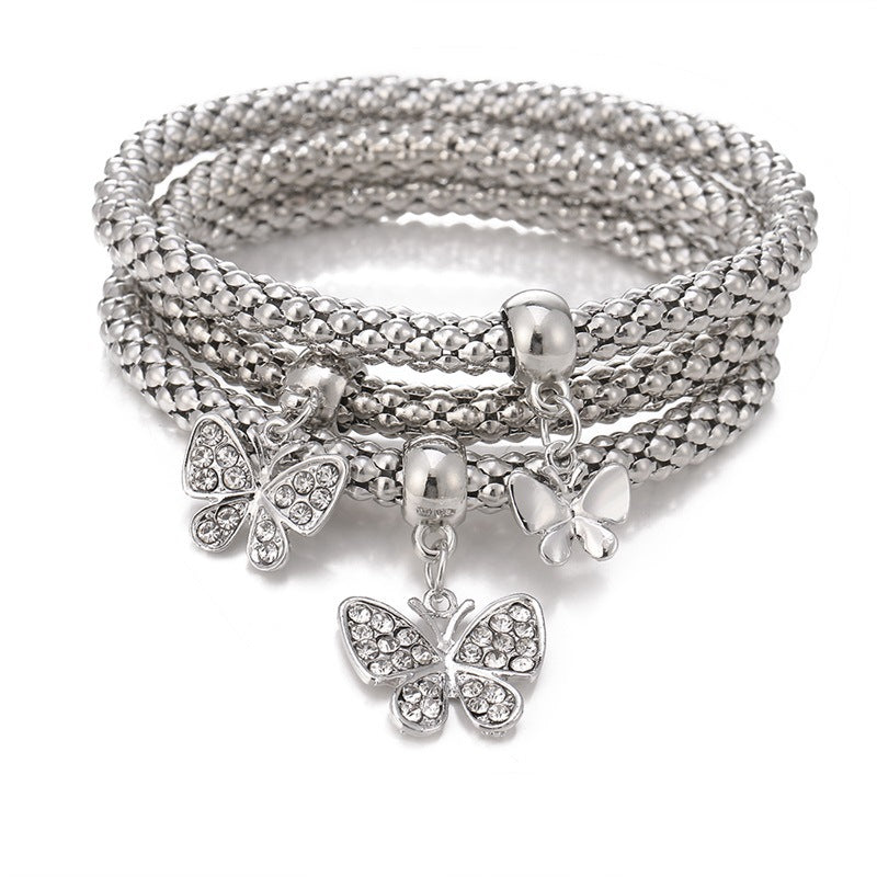 Wholesale Popcorn Chain Three Color Set Bracelet