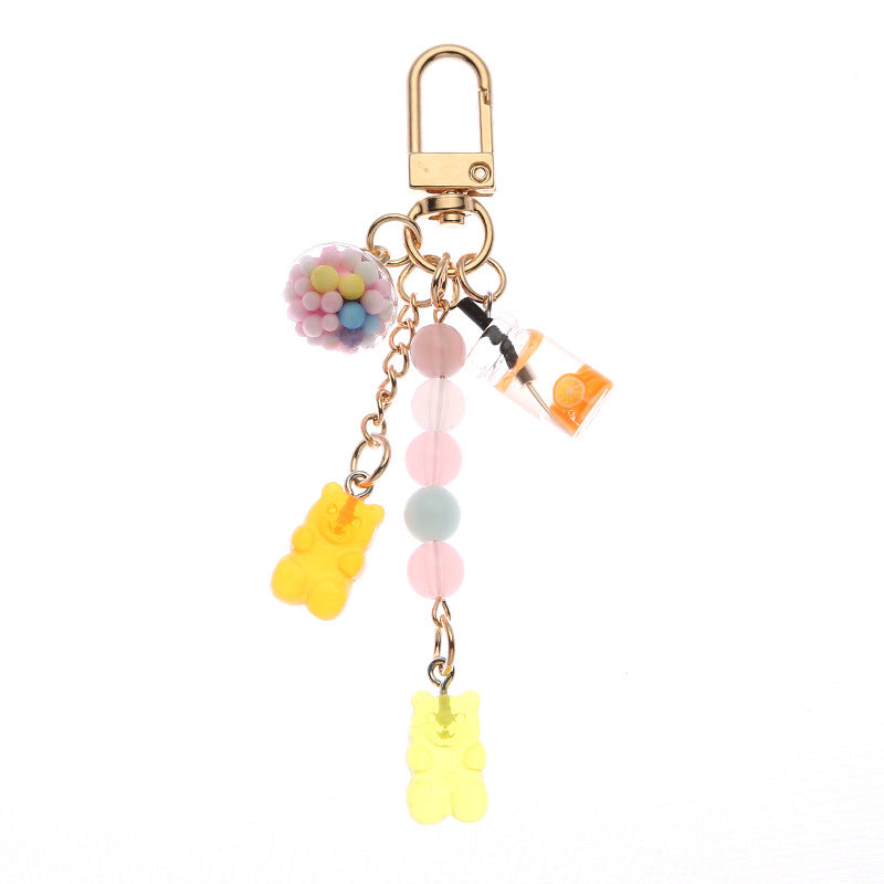 Wholesale Candy Bears Iridescent Gummy Candy Crystal Keychains