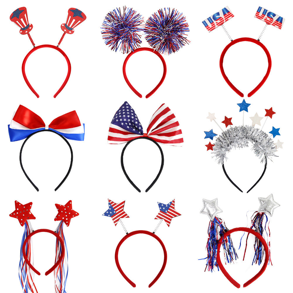 Wholesale Independence Day Flag Plastic Headband