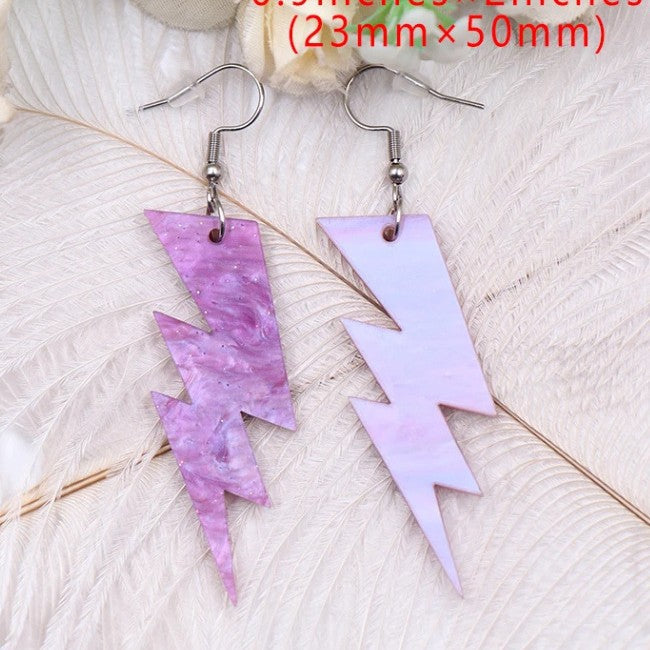Exaggerated Lightning Acrylic Long Earrings