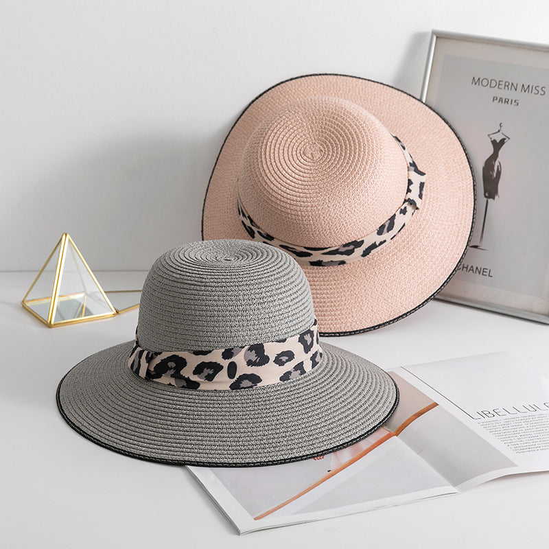 Sombreros de paja de leopardo de verano al por mayor