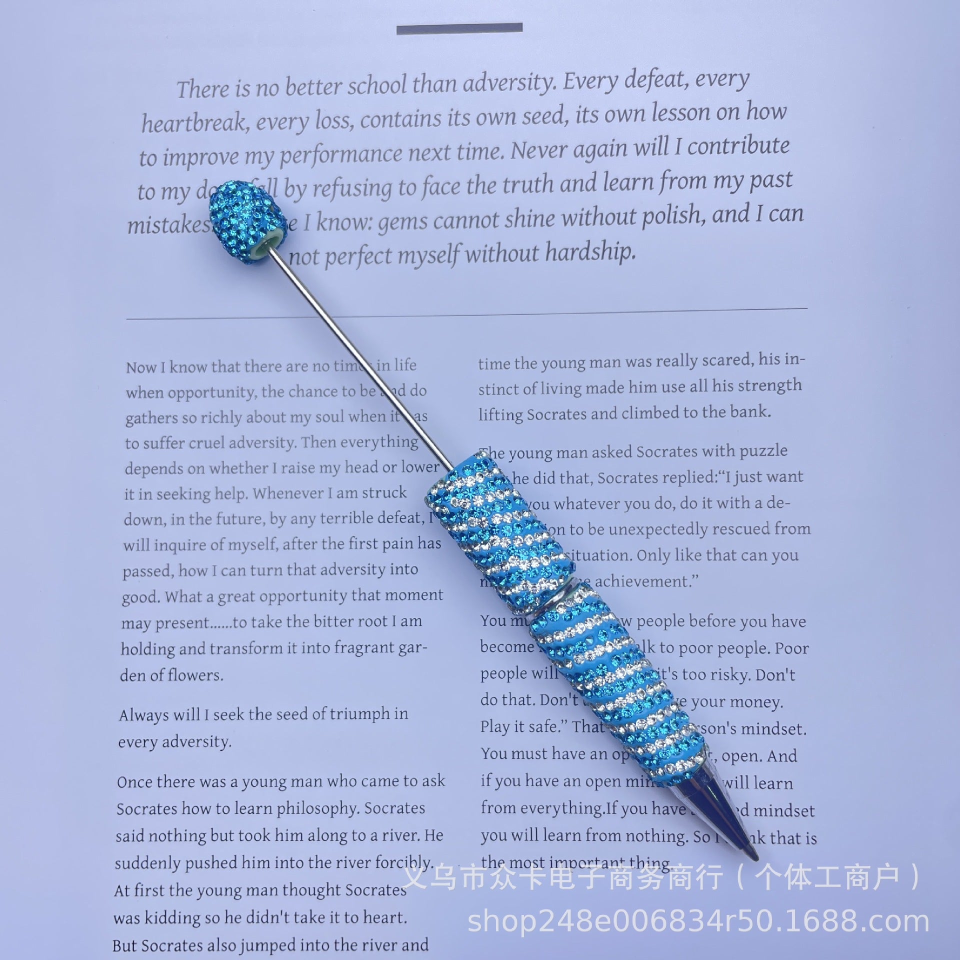 Wholesale 10pcs Stripes and Full Rhinestones Twist-Type  DIY Fancy Beadable Pens