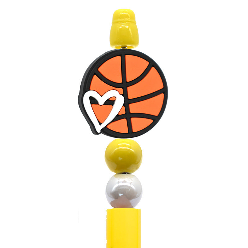 Wholesale Random100pcs/pack DIY Ball Sports Series Ballpoint Pen Focus Beads