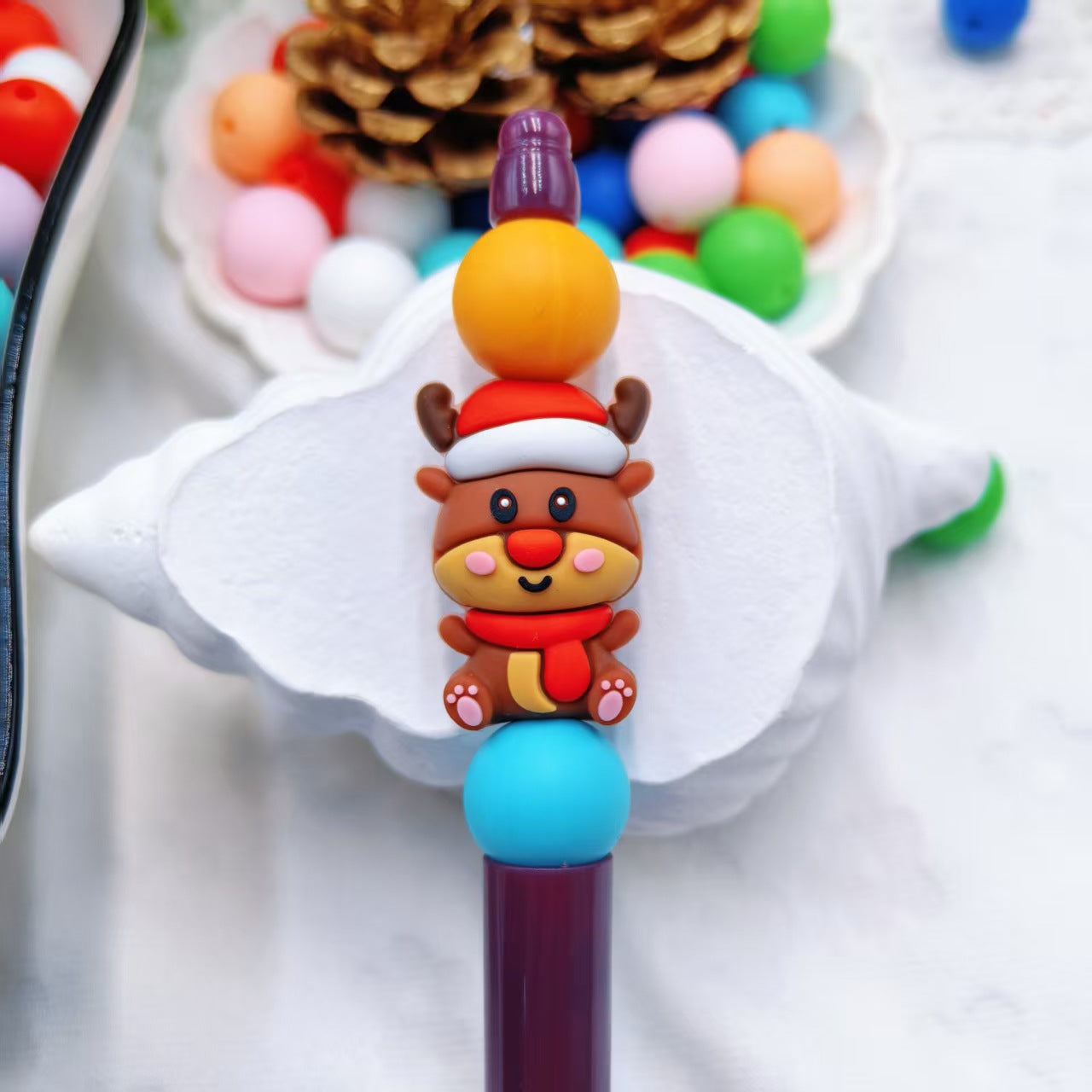 Wholesale 10pcs/pack 3D Christmas  Cartoon Focus Beads  DIY Silicone Beads