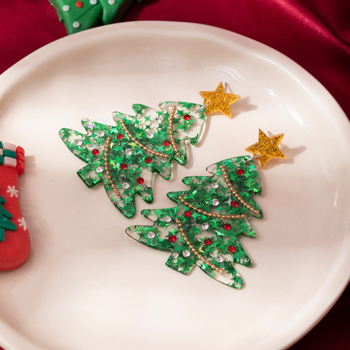 Wholesale Christmas snowflake earrings