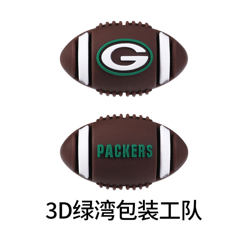Wholesale 20pcs/pack  Rugby team logo silicone 3D Focal Beads
