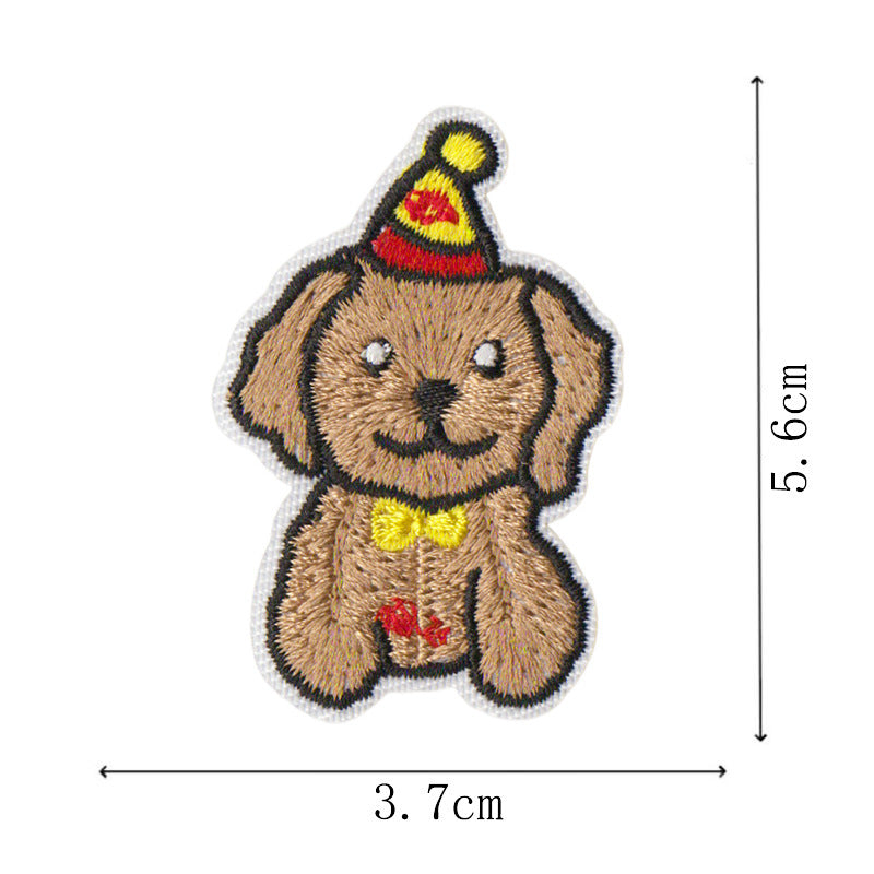 Wholesale Cartoon Puppy Embroidered Fabric Patch Cute Pet Animal Embroidery Patch