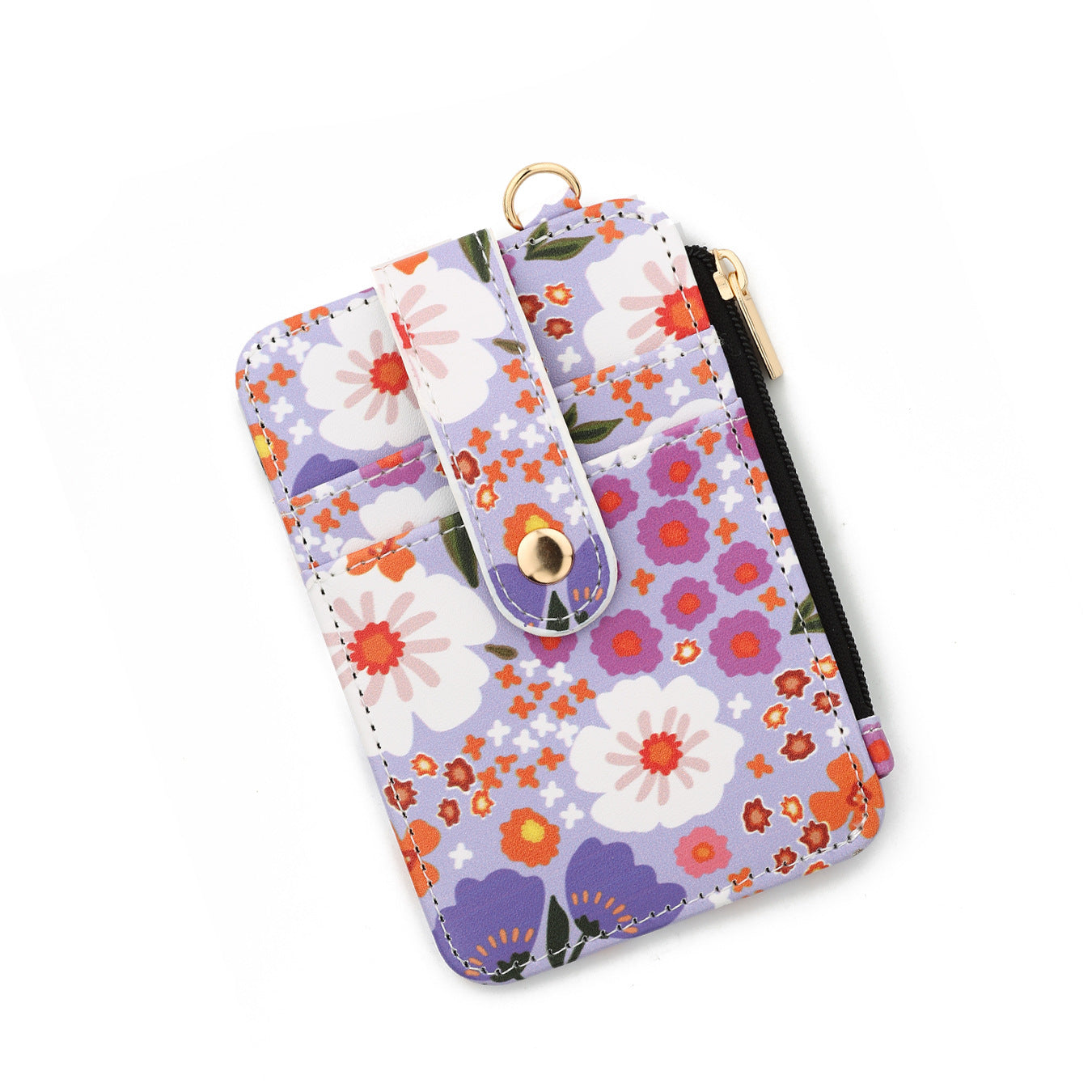 Wholesale Printed folded zipper style colorful floral coin purse
