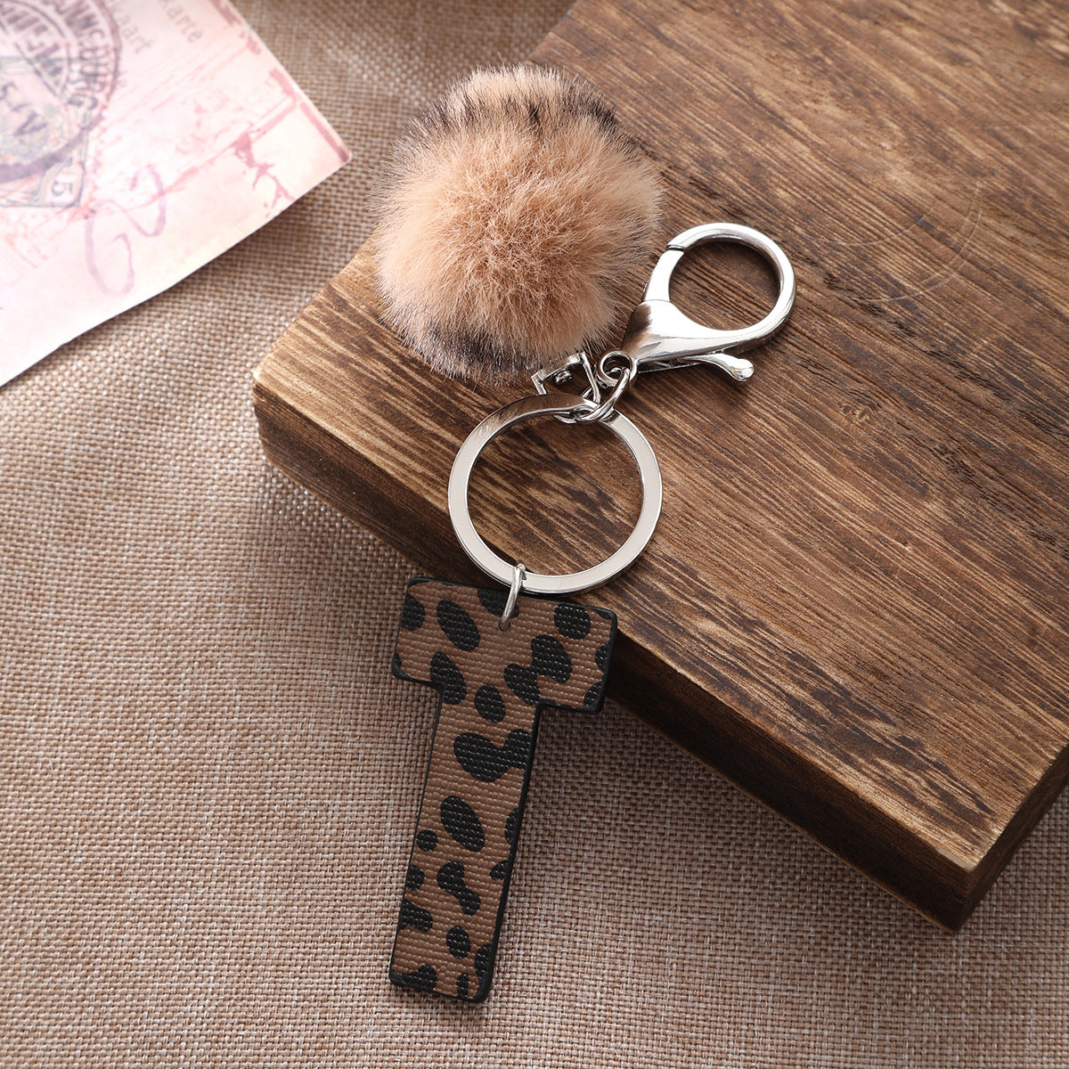 Wholesale Western Cowboy Leopard Leather Keychains