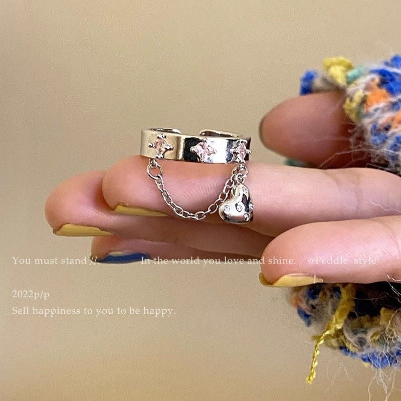 Wholesale Sweet Cool Chain Tassel Adjustable rings