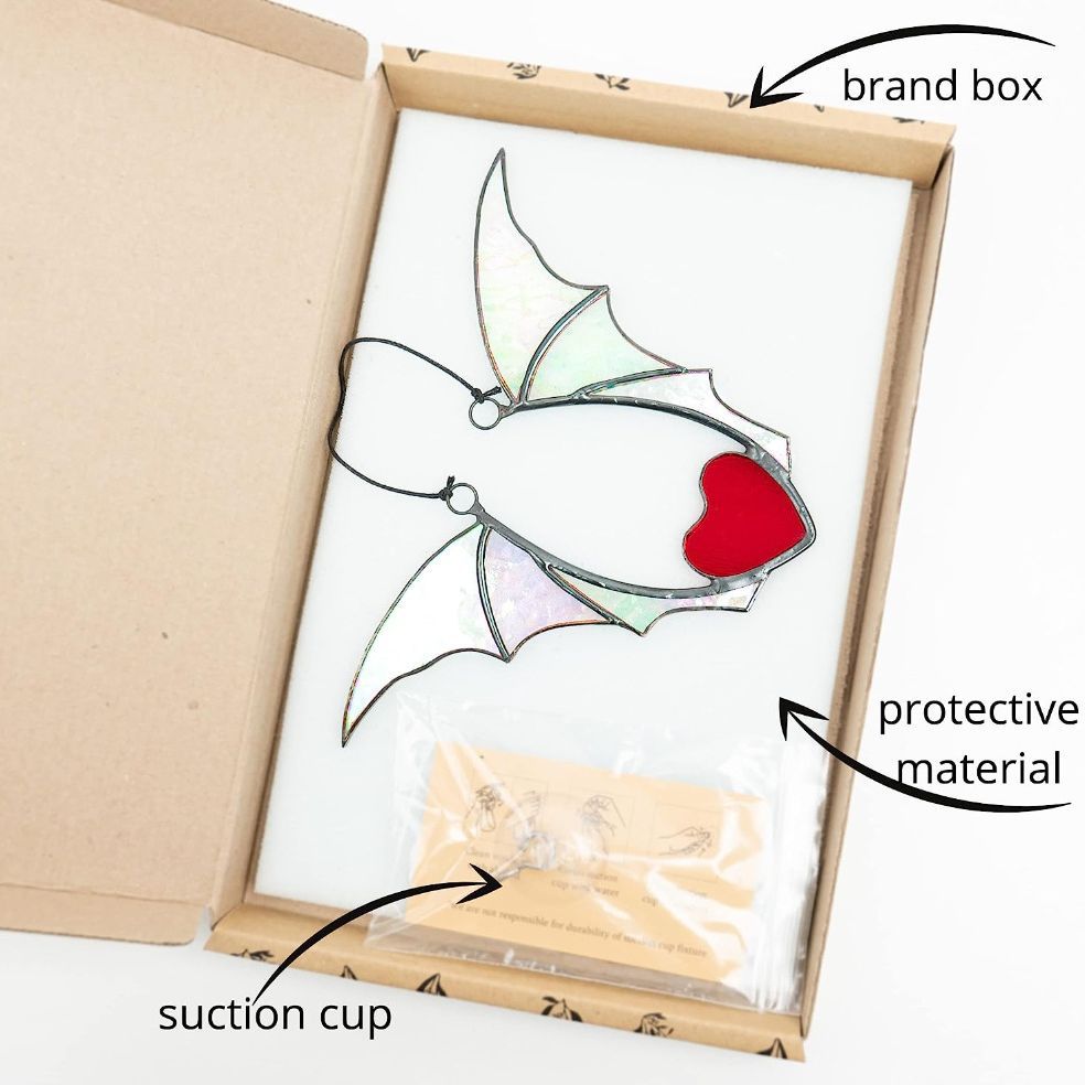 Wholesale Halloween Vampire Bat Stained Glass Window Hanging Ornament Decoration