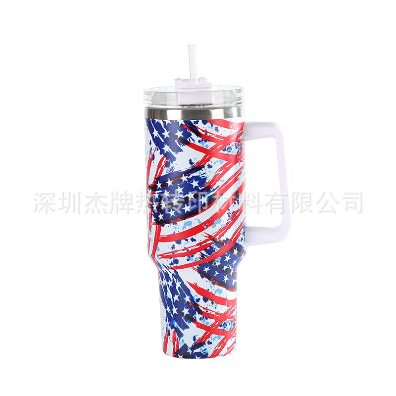 Wholesale 40oz Stars and Stripes Skull Series Handle Ice Bomber Cup
