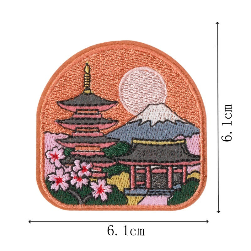 Wholesale Embroidered Travel Patch Set 9 Iron On World Landmark Badges For Clothing Towels And DIY Decor