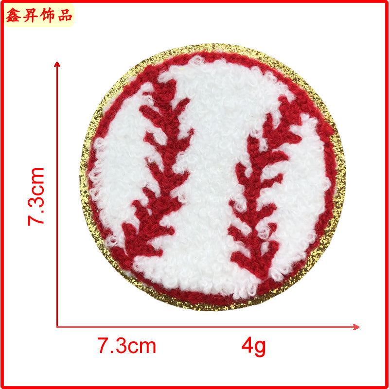 Wholesale 10pcs Baseball Softball Volleyball Blue Ball Football Towels Embroidered Patches FS