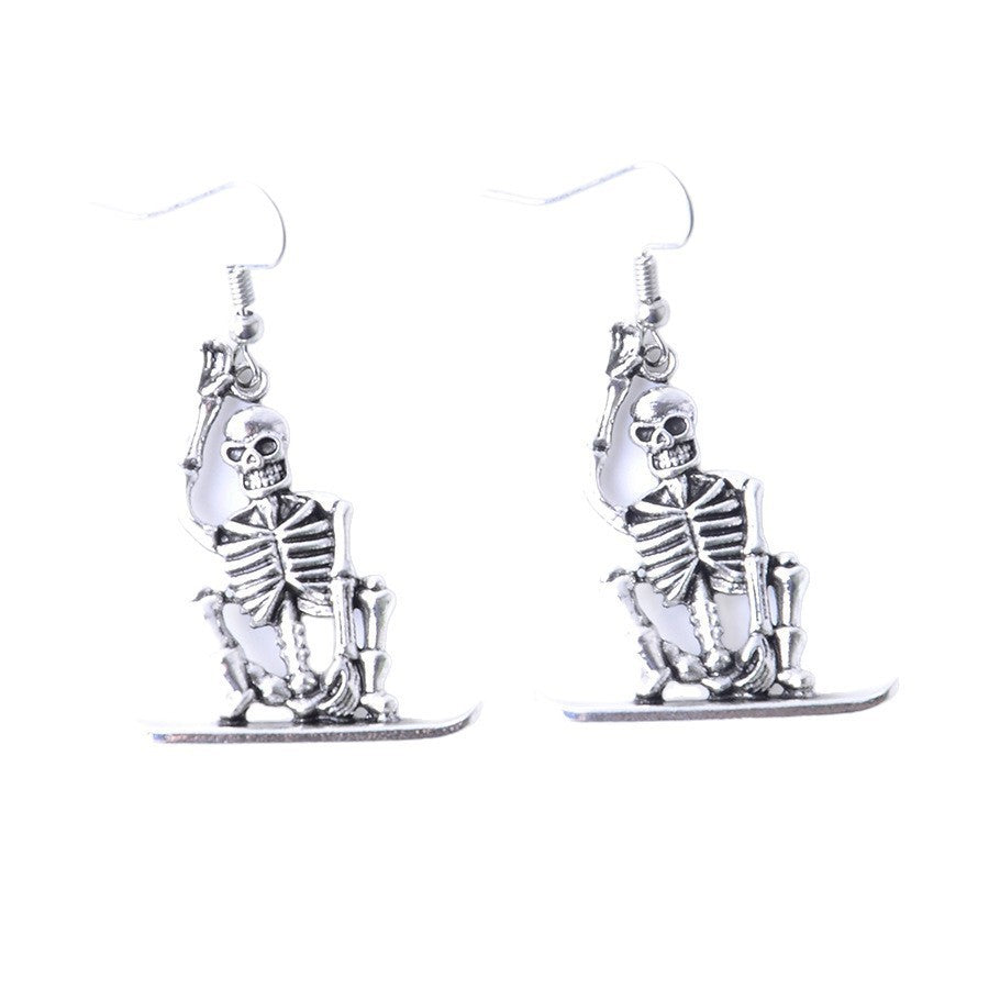 Wholesale Dark punk style skull shape earrings