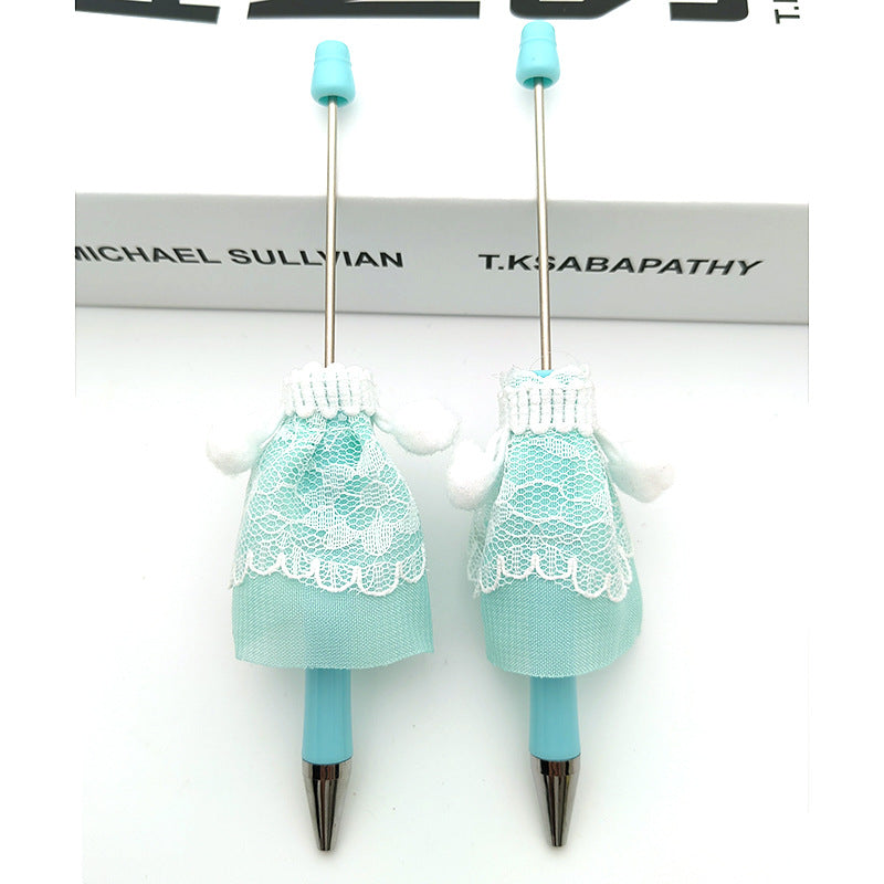 Wholesale Beadable Pens Long Skirt Doll Lace Cloth DIY Ballpoint Pen