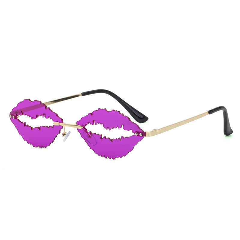 Wholesale Flame Red Lip Frameless PC Sunglasses
